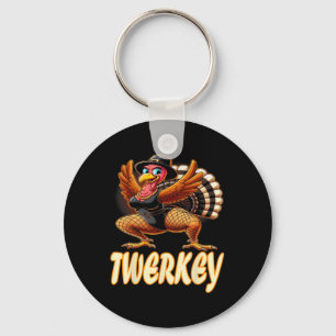 Twerkey Squad Twerking Funny Dancing Turkey Thanks Keychain