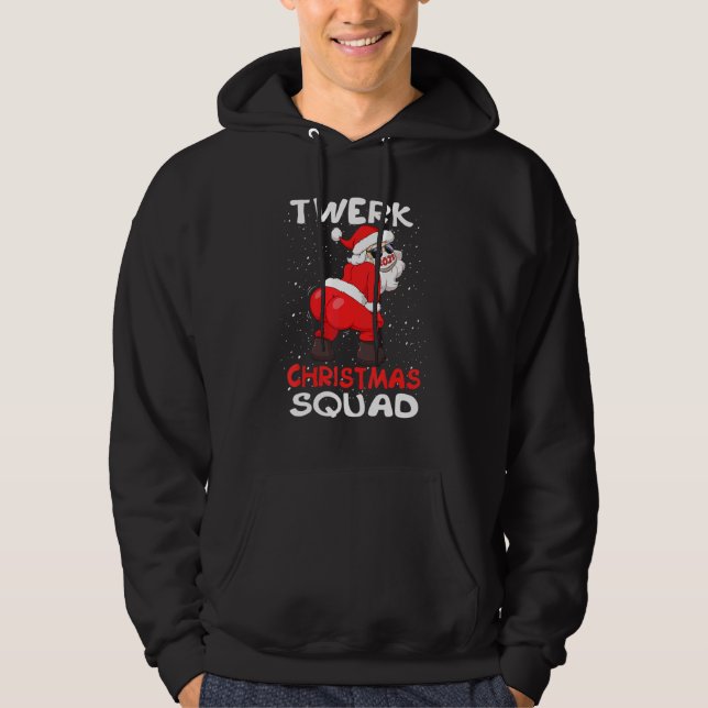 Twerking Santa Claus In Face Mask Twerk Christmas  Hoodie (Front)