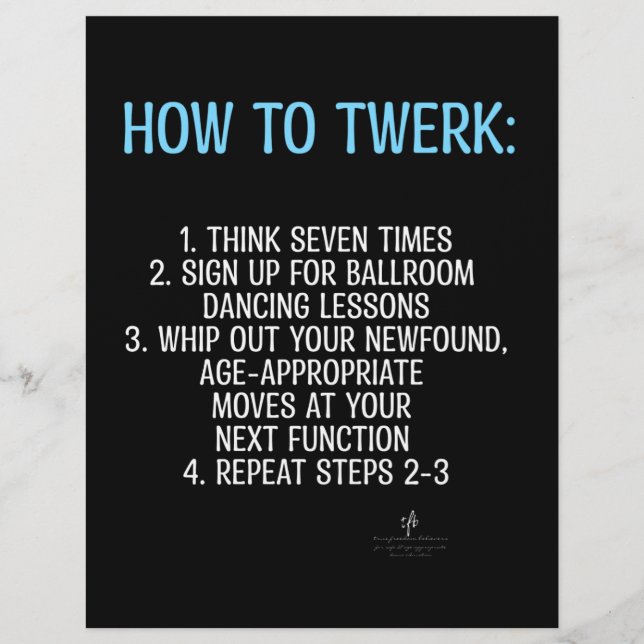 Twerking Tutorial - NOT! Flyer (Front)
