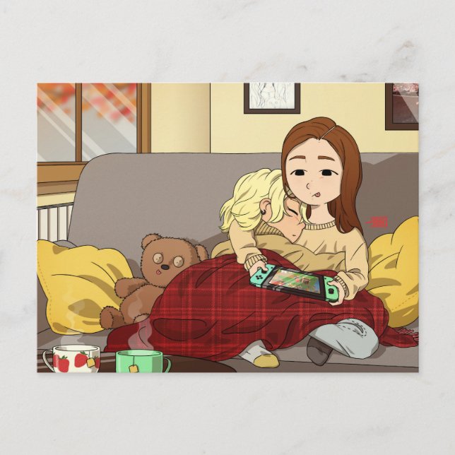 TWICE Mina & Chaeyoung Postcard Chibi version (Front)