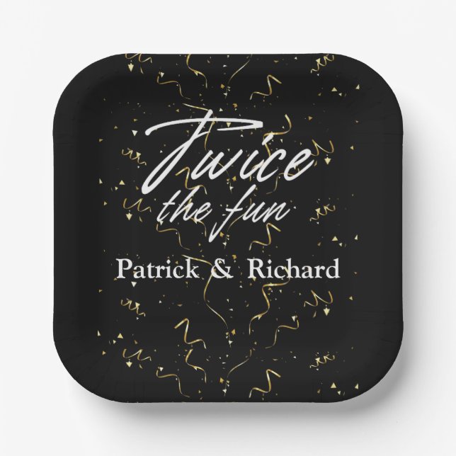 Twice the Fun Friends Joint Birthday Double Paper Plate (Front)