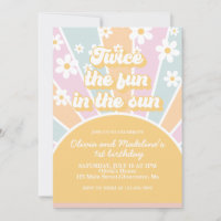 Twice the Fun in the Sun boho pastel birthday