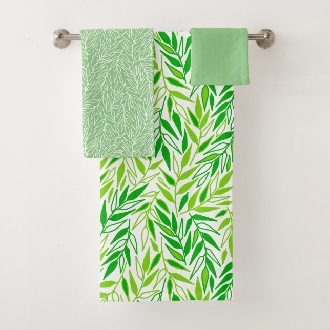 Twig Leaves. Bath Towel Set (Insitu)