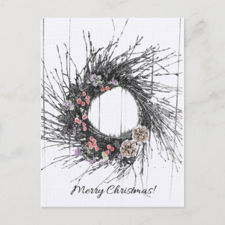 twig wreath christmas card