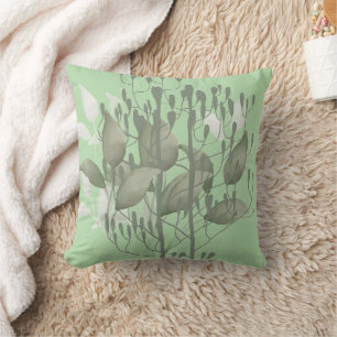 Twigs & leaves throw pillow