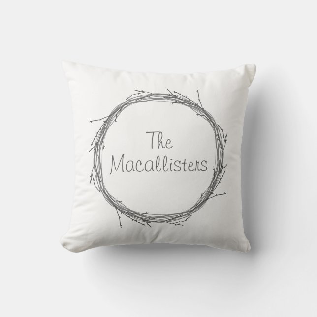 Twigs & Vines Throw Pillow (Front)