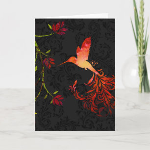 Twilight, a flourish hummingbird Greeting Card