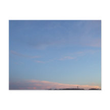Twilight and a distant residential area.