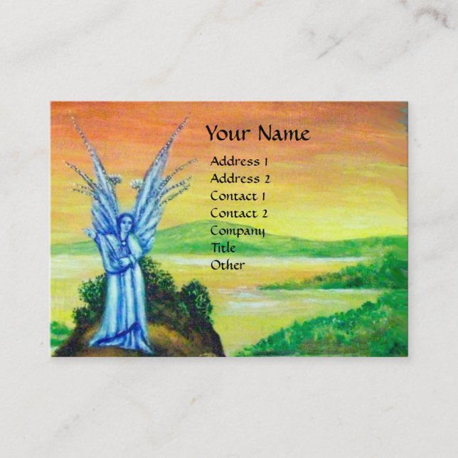 TWILIGHT ANGEL pink purple white blue brown Business Card (Front)