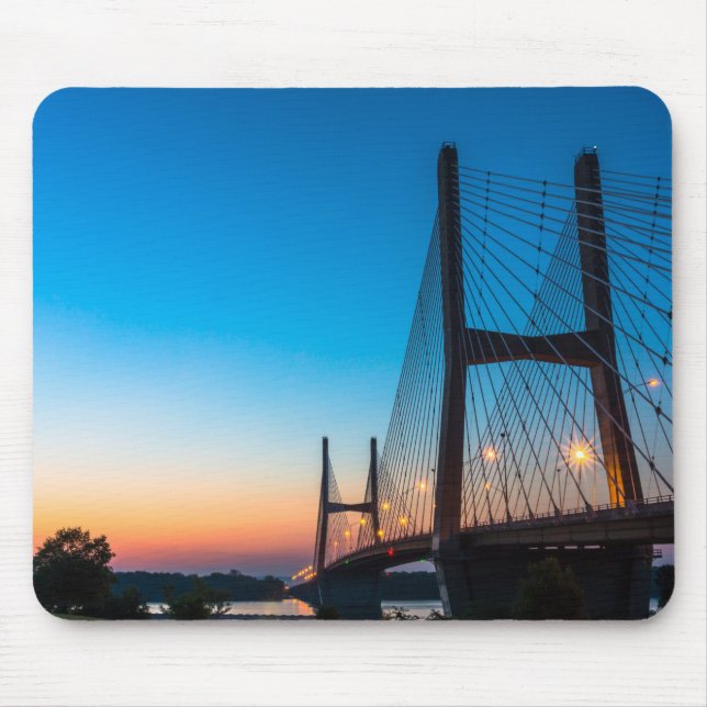 Twilight At Bill Emerson Bridge Mouse Pad (Front)