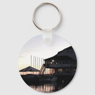 Twilight at lake waterfront, Kingston, Ontario Keychain