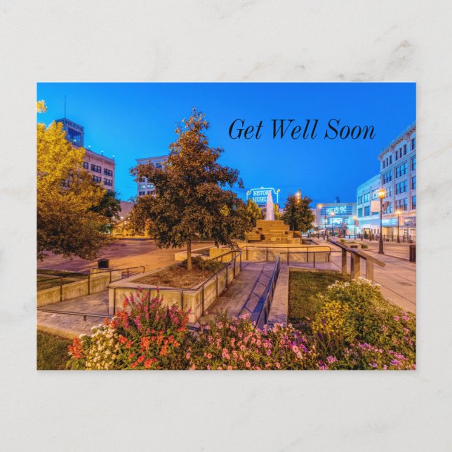 Twilight At Park Central Square Get Well Soon Postcard (Front)