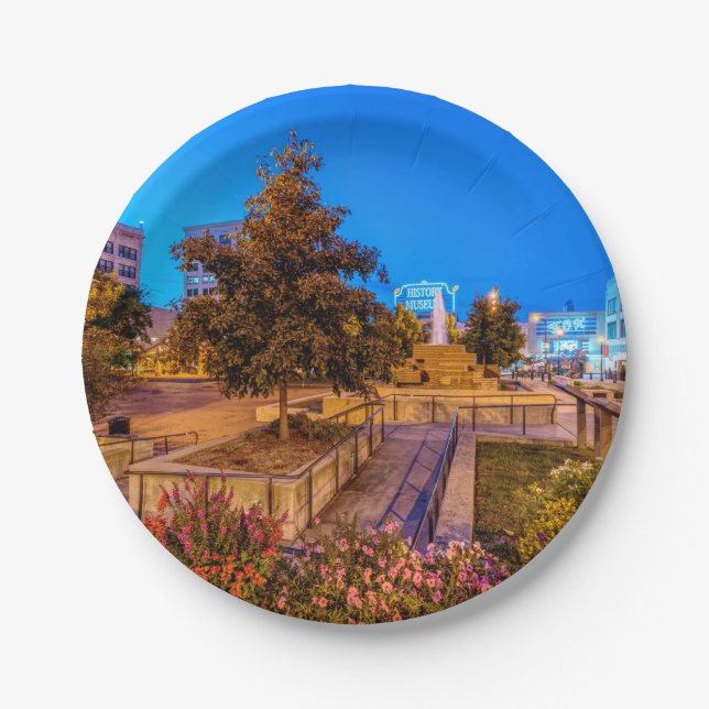 Twilight At Park Central Square Paper Plate (Front)