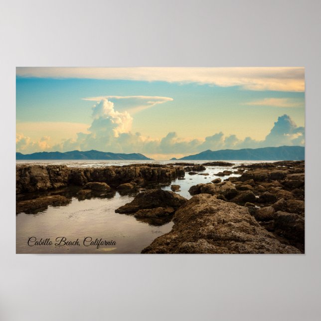 Twilight at the Tide Pools at Cabrillo Beach Poster (Front)