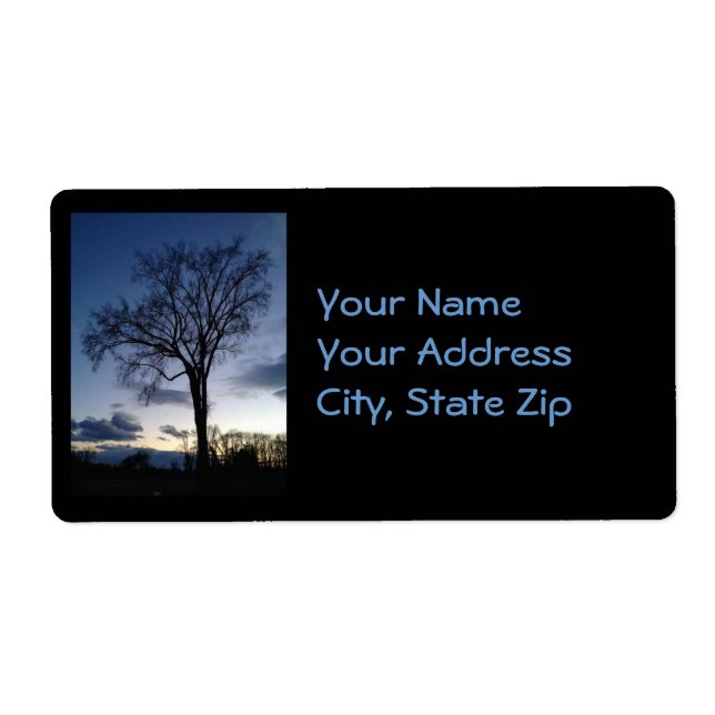 Twilight At The Tree in Winter Address Labels (Front)