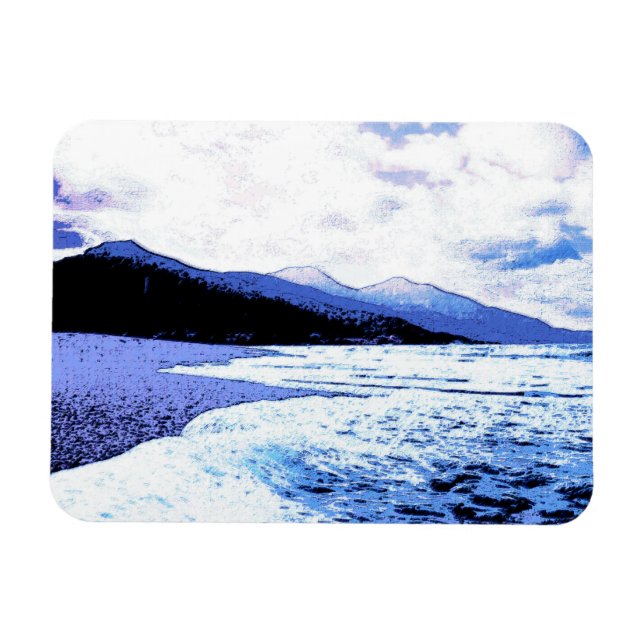 Twilight beach in shades of blue magnet (Horizontal)
