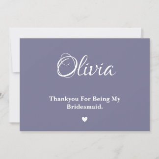 Twilight Bloom Bridesmaid Thankyou Card