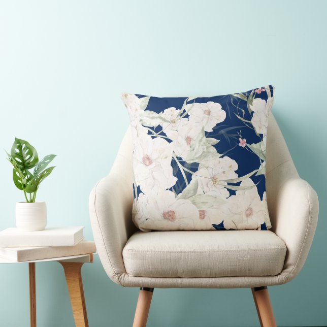 Twilight Bloom I - Floral Collection Throw Pillow (Chair)