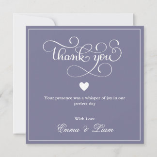 Twilight Bloom Minimal Wedding Flat Thankyou Card