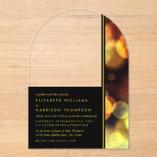 Twilight Bokeh Lights Wedding Acrylic Invitations