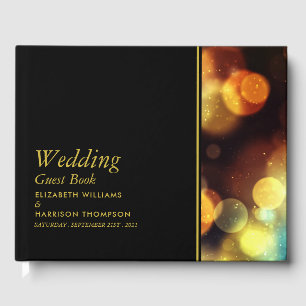 Twilight Bokeh Lights Wedding Guest Book