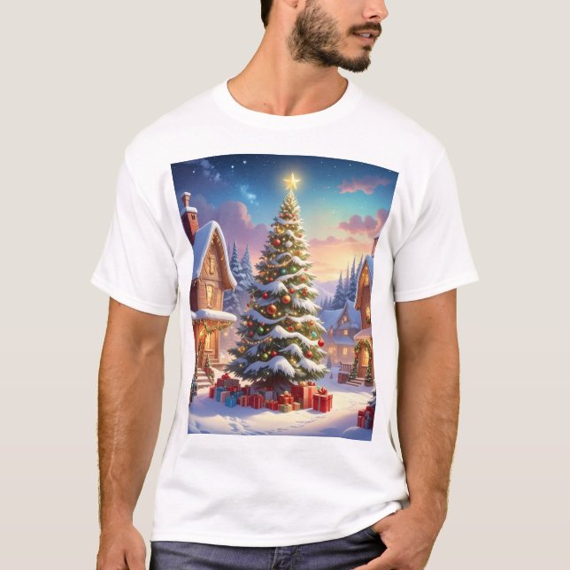 Twilight Christmas Village – Holiday Magic Under t T-Shirt (Front)