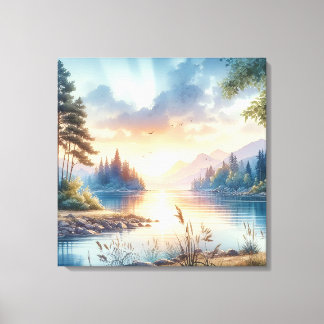 Twilight Colours Reflect on Still Water Canvas Print