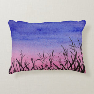 Twilight Corn Field Decorative Pillow