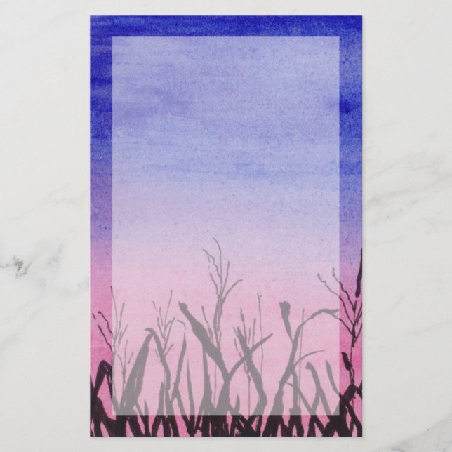 Twilight Corn Field Stationery (Front)