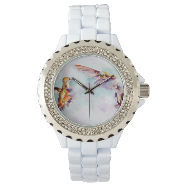 Twilight Dancers Hummingbird Print Watch (Front)