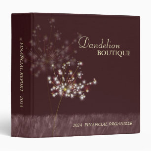 Twilight Dandelion Business Finance Report Binder