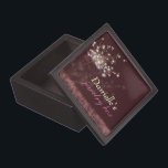 Twilight Dandelion Customized Wedding Keepsake Box<br><div class="desc">Sweet,  beautiful dandelion flowers   burgundy coloured background illustrated on custom Gift Boxes. ((You can find the matching wedding essentials & favours in this store,  Bridal Heaven. Contact ujean4791@gmail.com for custom work and/or coordinating wedding stationery.))</div>