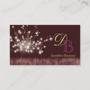 Twilight Dandelion Unique Monogram Business Card
