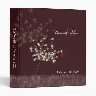 Twilight Dandelions Floral Wedding Binder