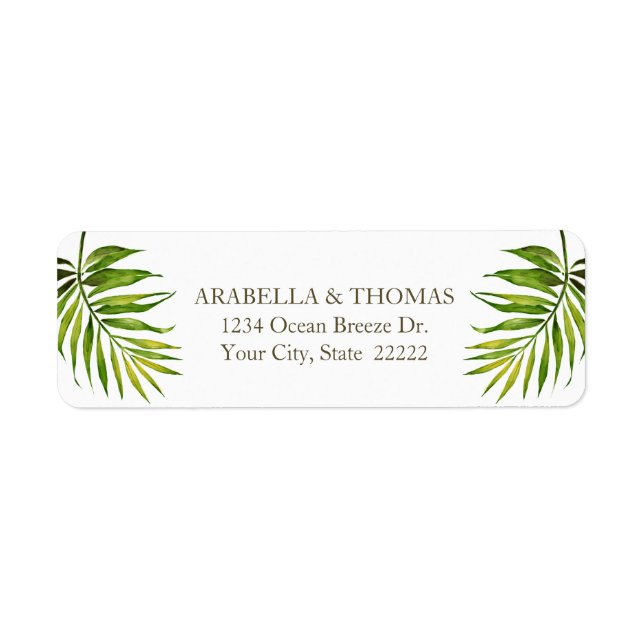 Twilight de plage tropicale | Palm Leaf Adresse de (Devant)