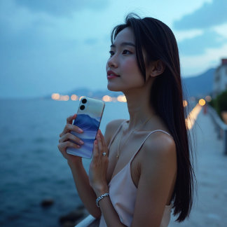 Twilight Drift Fluid Abstract Coastal iPhone 16 Case