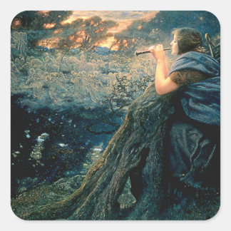 “Twilight Fantasy” by Edward Robert Hughes Square Sticker