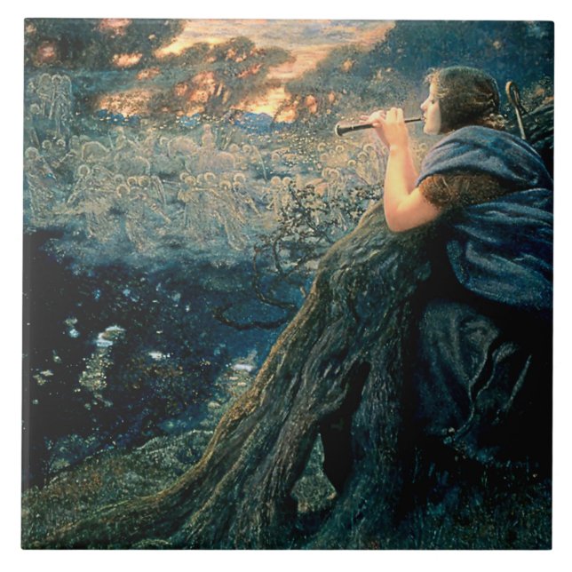 “Twilight Fantasy” by Edward Robert Hughes Tile (Front)