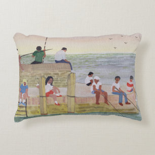 Twilight Fishing 1988 Accent Pillow