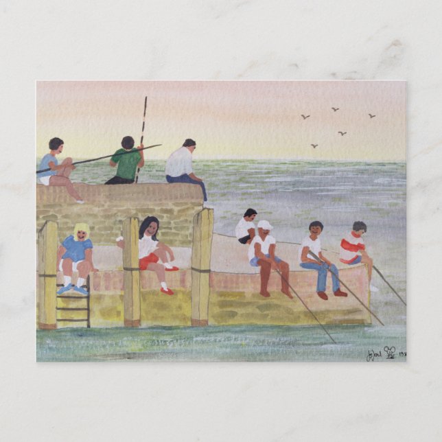 Twilight Fishing 1988 Postcard (Front)