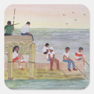 Twilight Fishing 1988 Square Sticker