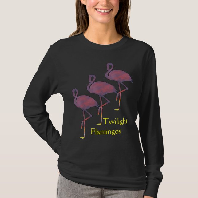 Twilight Flamingos Stylized Sunset Shirt (Front)