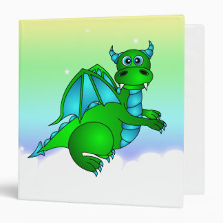Twilight Flight - Cute Green & Blue Dragon Binder