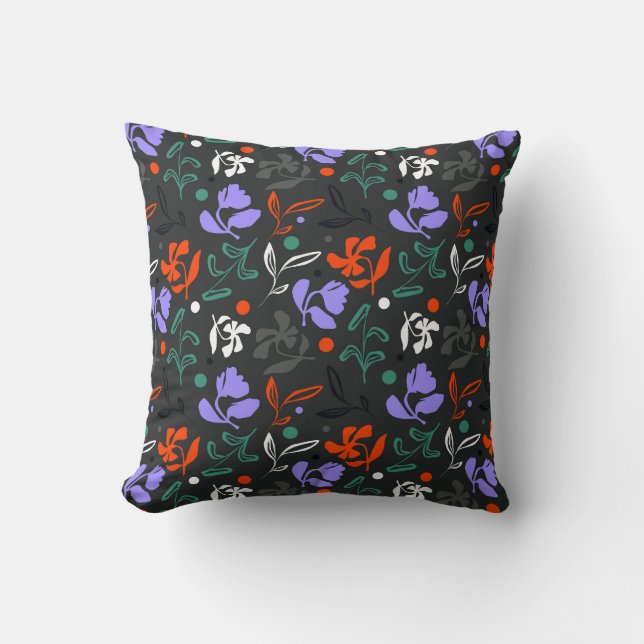 Twilight Flora Throw Pillow (Front)