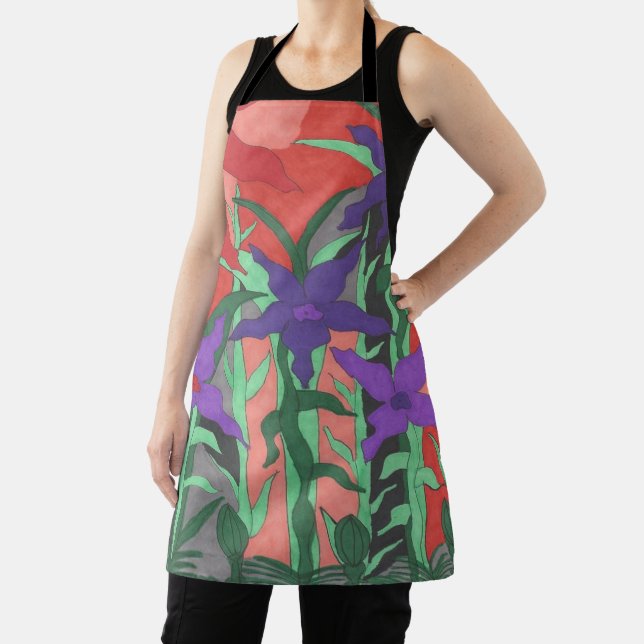 Twilight Floral Garden  Apron (Insitu)