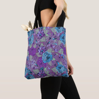 Twilight Flower Garden Tote Bag