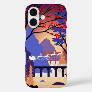 Twilight Forest Christmas Santa Sleigh iPhone 16 Case