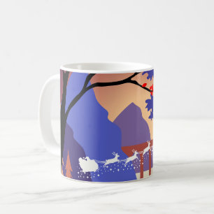 Twilight Forest Christmas Santa Sleigh Coffee Mug