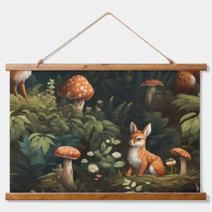 Twilight Forest Friends Botanical Hanging Tapestry