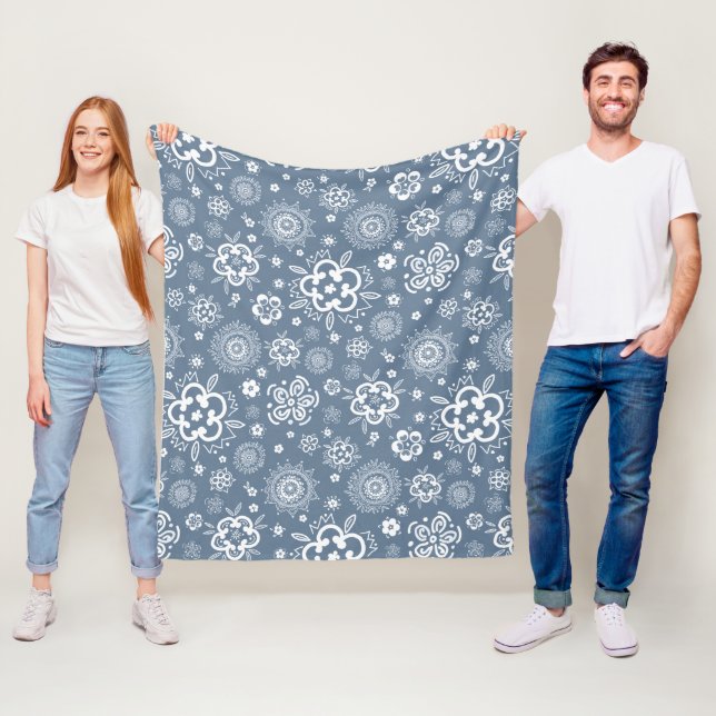 Twilight Garden - A Traditional Floral Dance Fleece Blanket (In Situ)